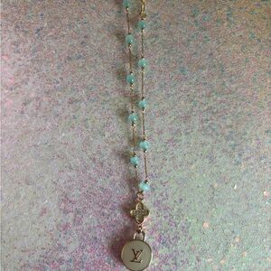 Elegant Gold and Blue Beaded Necklace